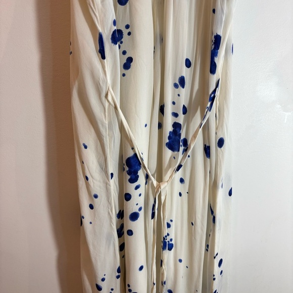 MAEVE Sz S Ink Splatter Macrame Crochet Lined Belt Anthropologie Maxi Dress - Picture 8 of 13